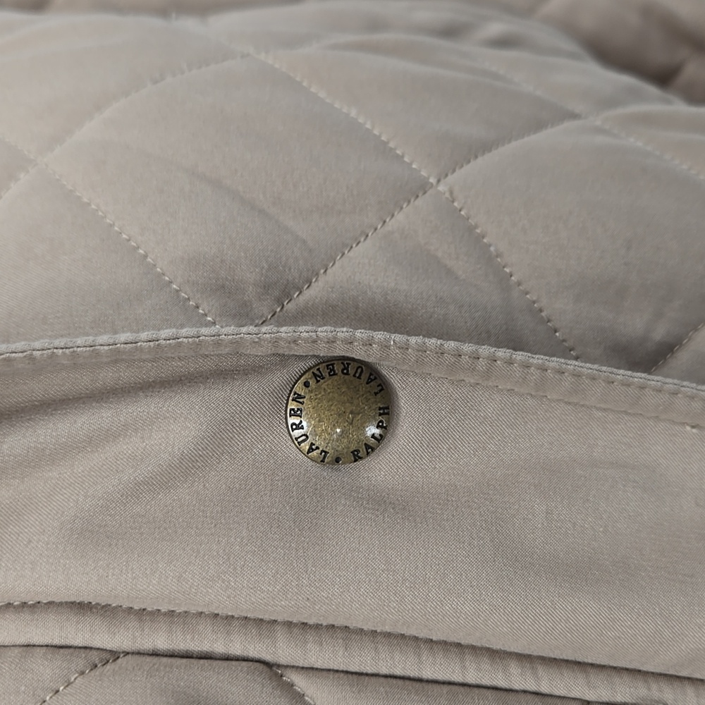 LAUREN Ralph Lauren khaki puffer jacket large petite - Picture 3 of 10